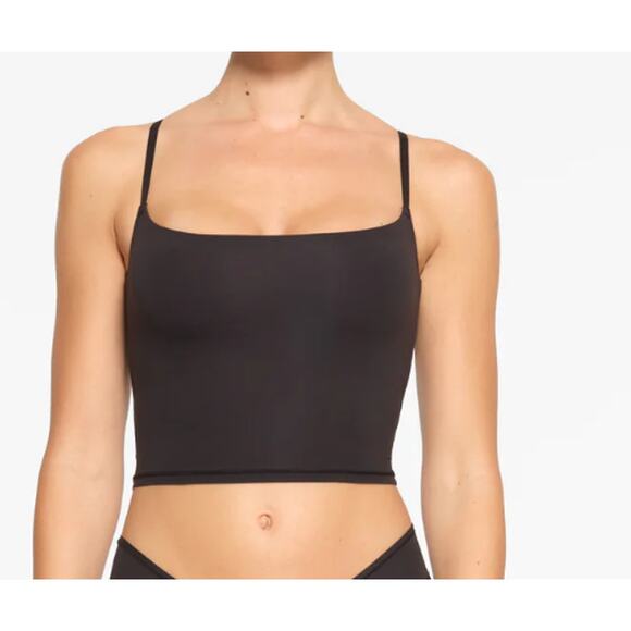 NEW SKIMS Women's Onyx Fits Everybody Cropped Camisole XS - Picture 1 of 7